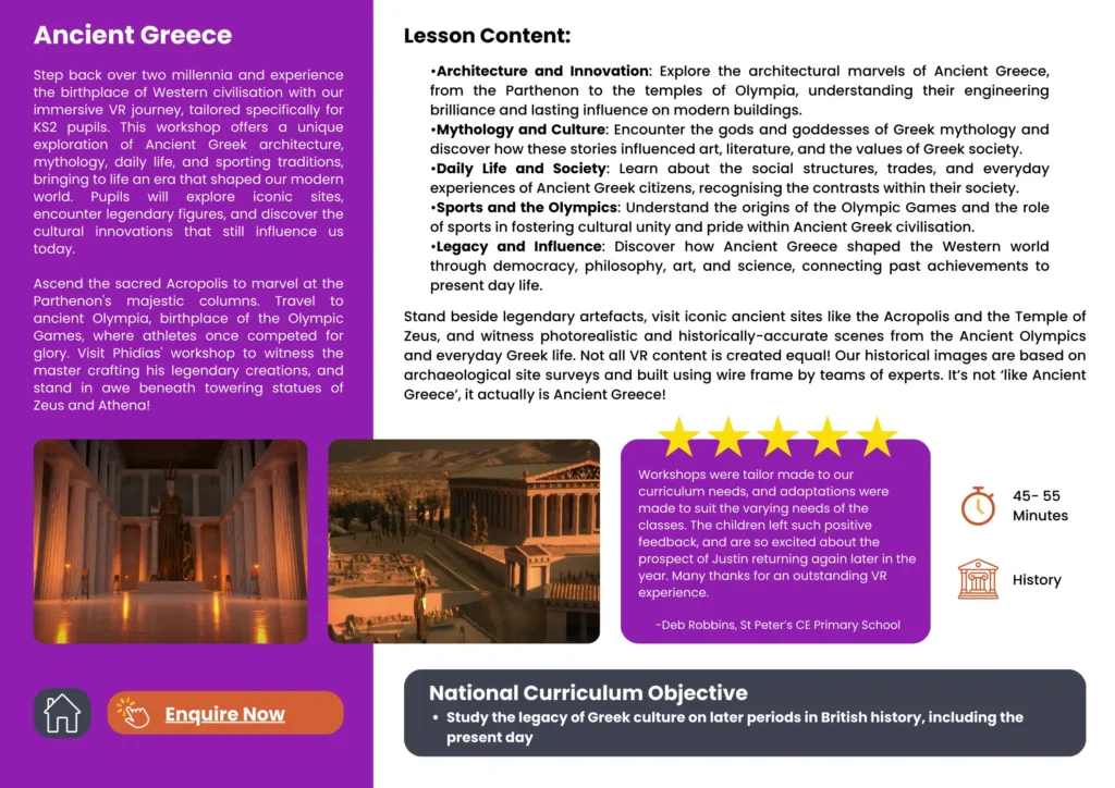 Ancient Greeks VR Workshops