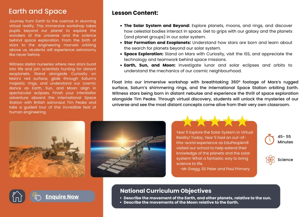 Earth and Space VR Workshops